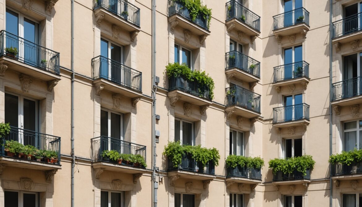Façades d'immeubles résidentiels dans une ville française, marché locatif 2026