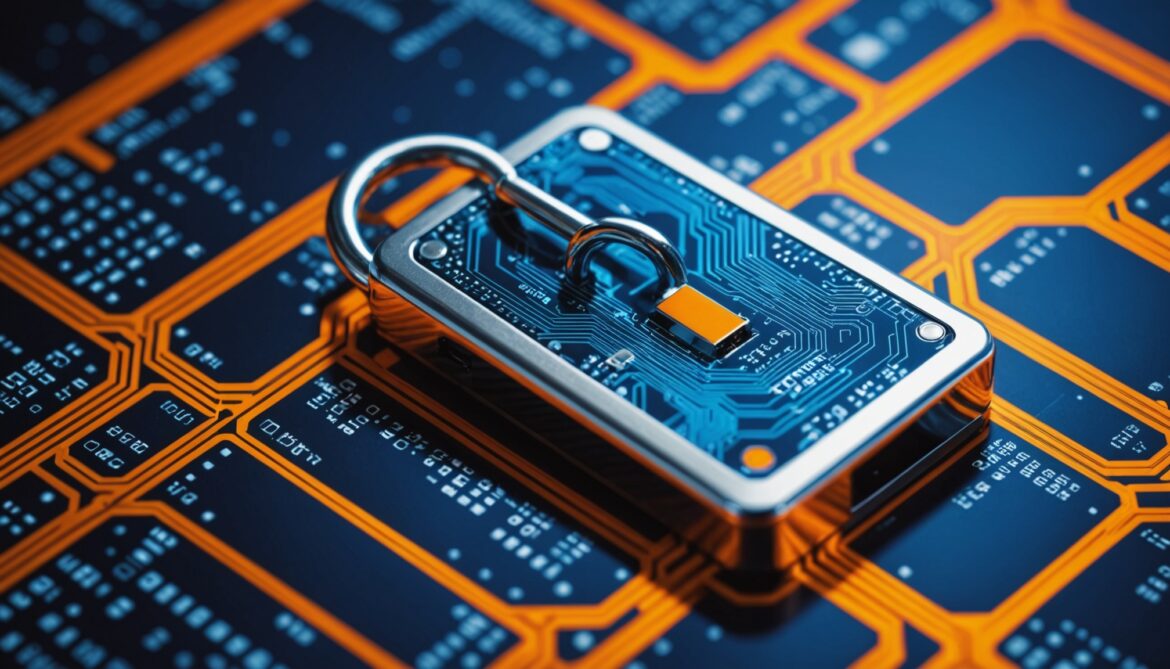 Illustration d'un portefeuille matériel de cryptomonnaie avec un concept de sécurité numérique