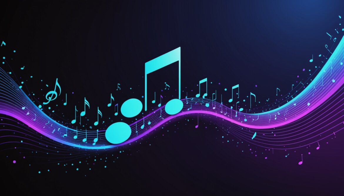 Illustration abstraite de musique en streaming et intelligence artificielle