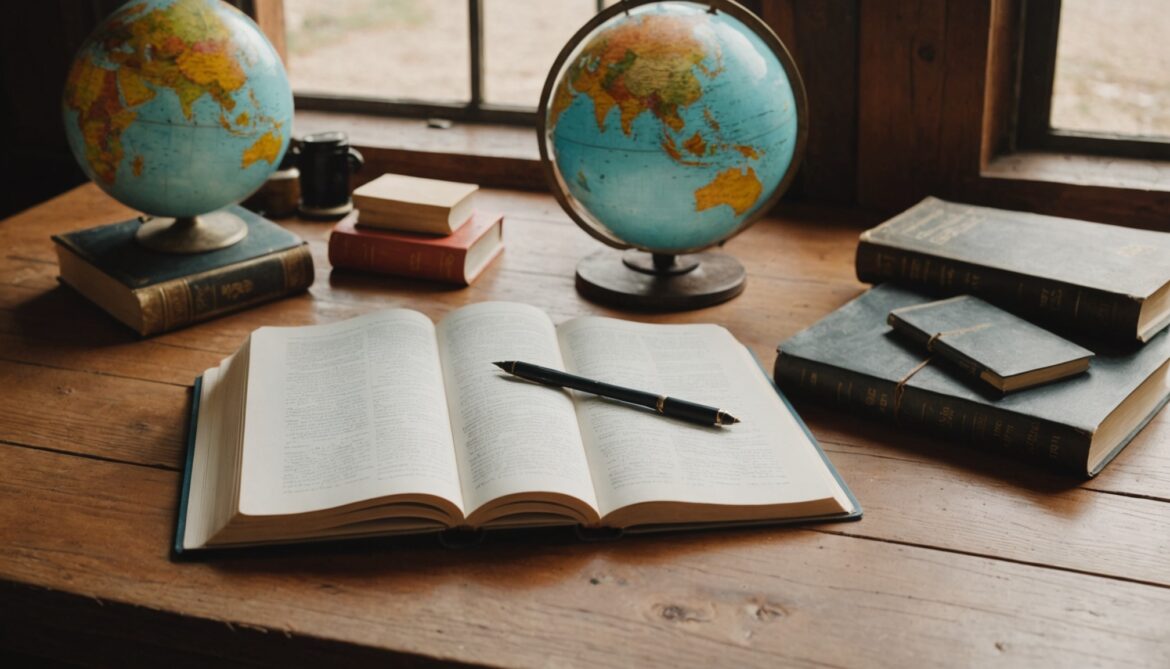 Livre ouvert et globe terrestre symbolisant les prix littéraires du FIG de Saint-Dié