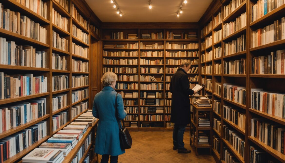 Intérieur d'une librairie française pendant la rentrée littéraire