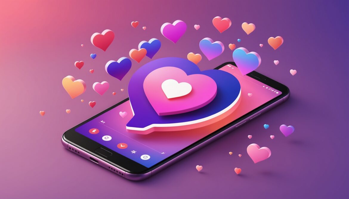 Illustration d'une intelligence artificielle assistant une rencontre amoureuse via smartphone